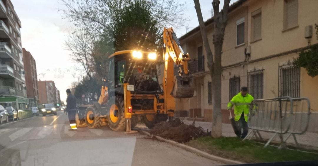 Obras en la Avenida Miguel de Cervantes