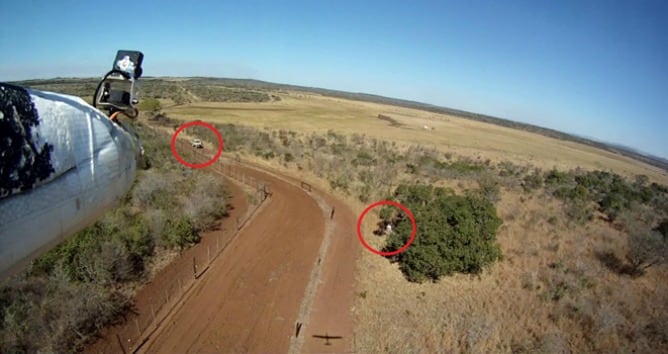 Imagen de las pruebas piloto realizadas con aviones no tripulados