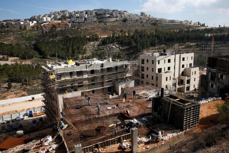 A general view shows the Israeli settlements of Ramot 