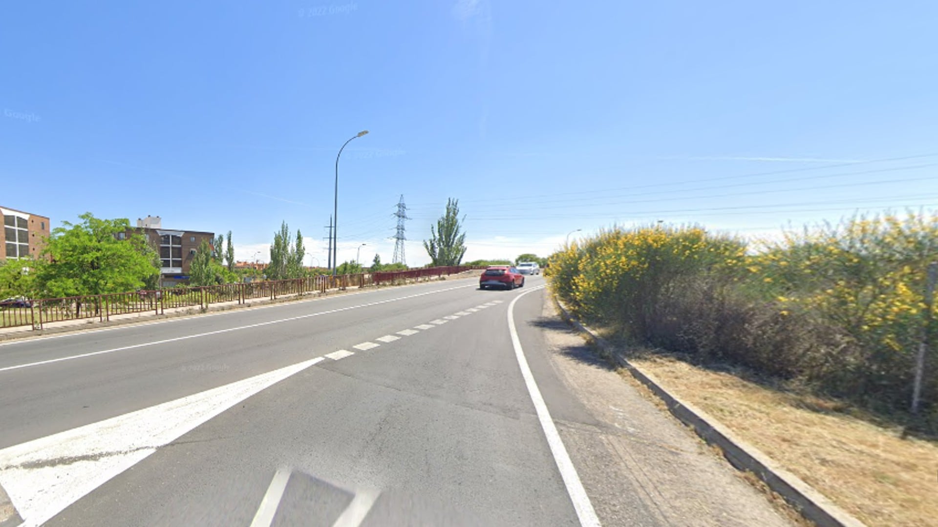 El puente sobre la carretera M-406 en Leganés