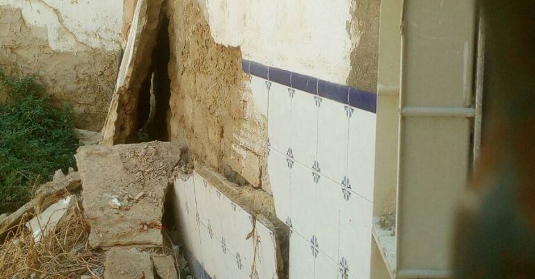 Estado de uno de los tabiques.