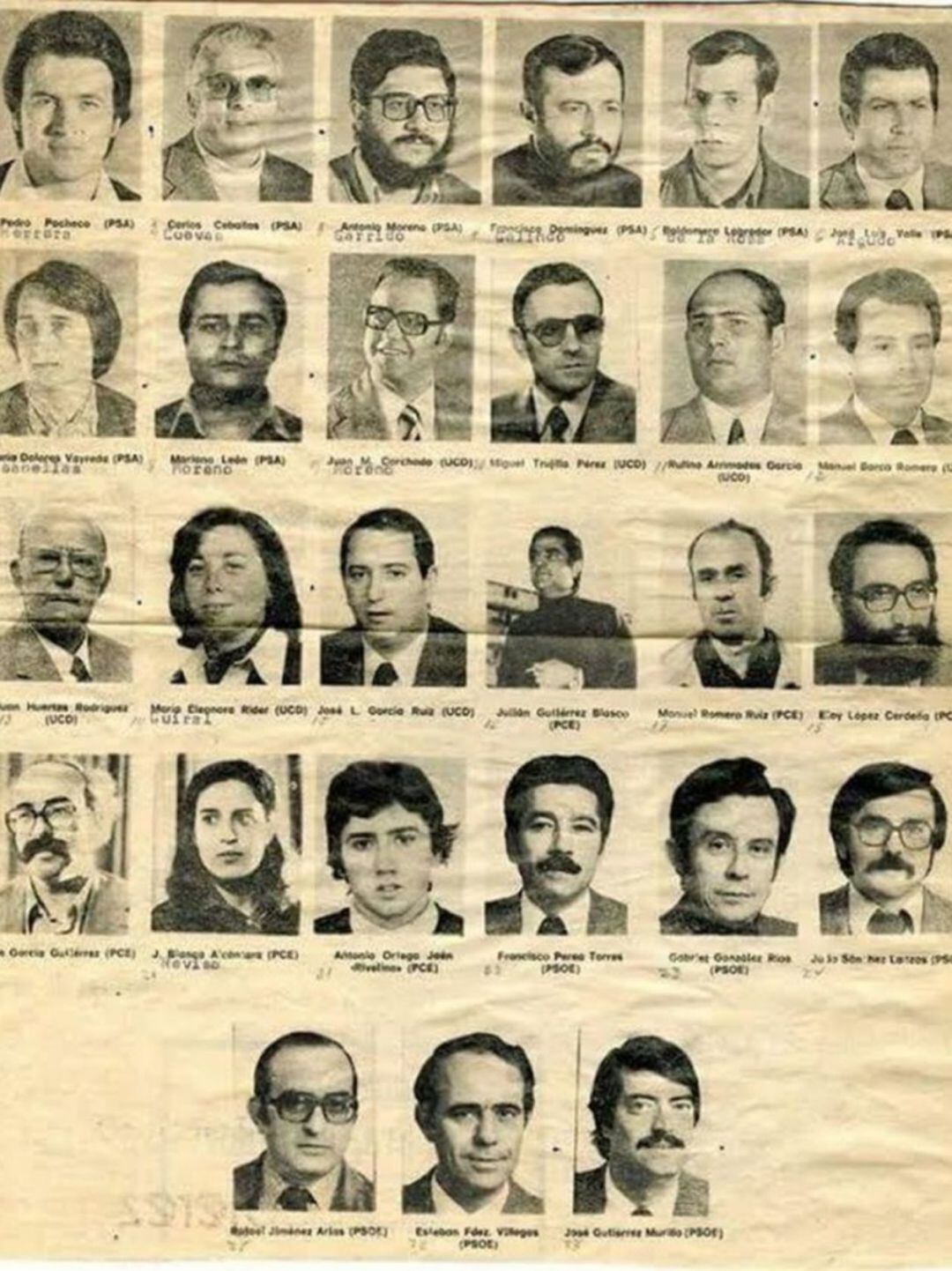 Los 27 concejales electos tras las primeras elecciones municipales de Jerez en 1979