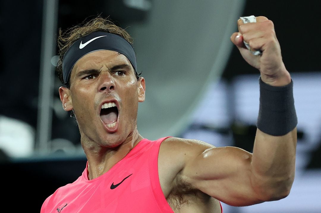 Nadal celebra un punto en el pasado Open de Australia