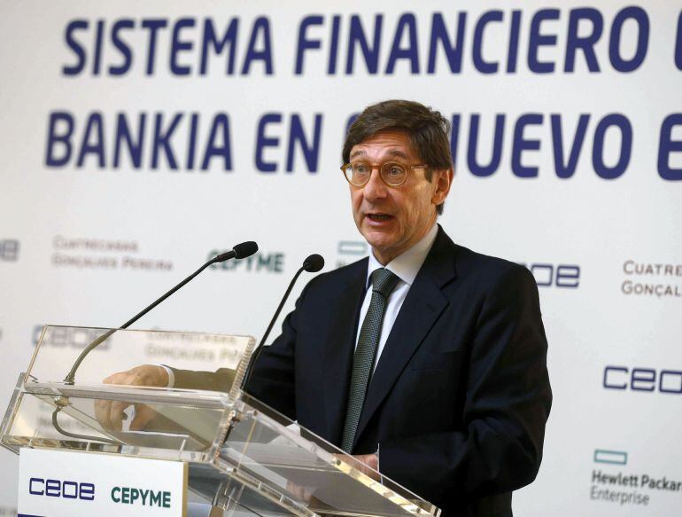 El presidente de Bankia, José Ignacio Goirigolzarri, durante su intervención en el IV Encuentro Empresarial organizado por CEOE y CEPYME donde habló sobre &quot;El sistema financiero español. Bankia en el nuevo entorno&quot;