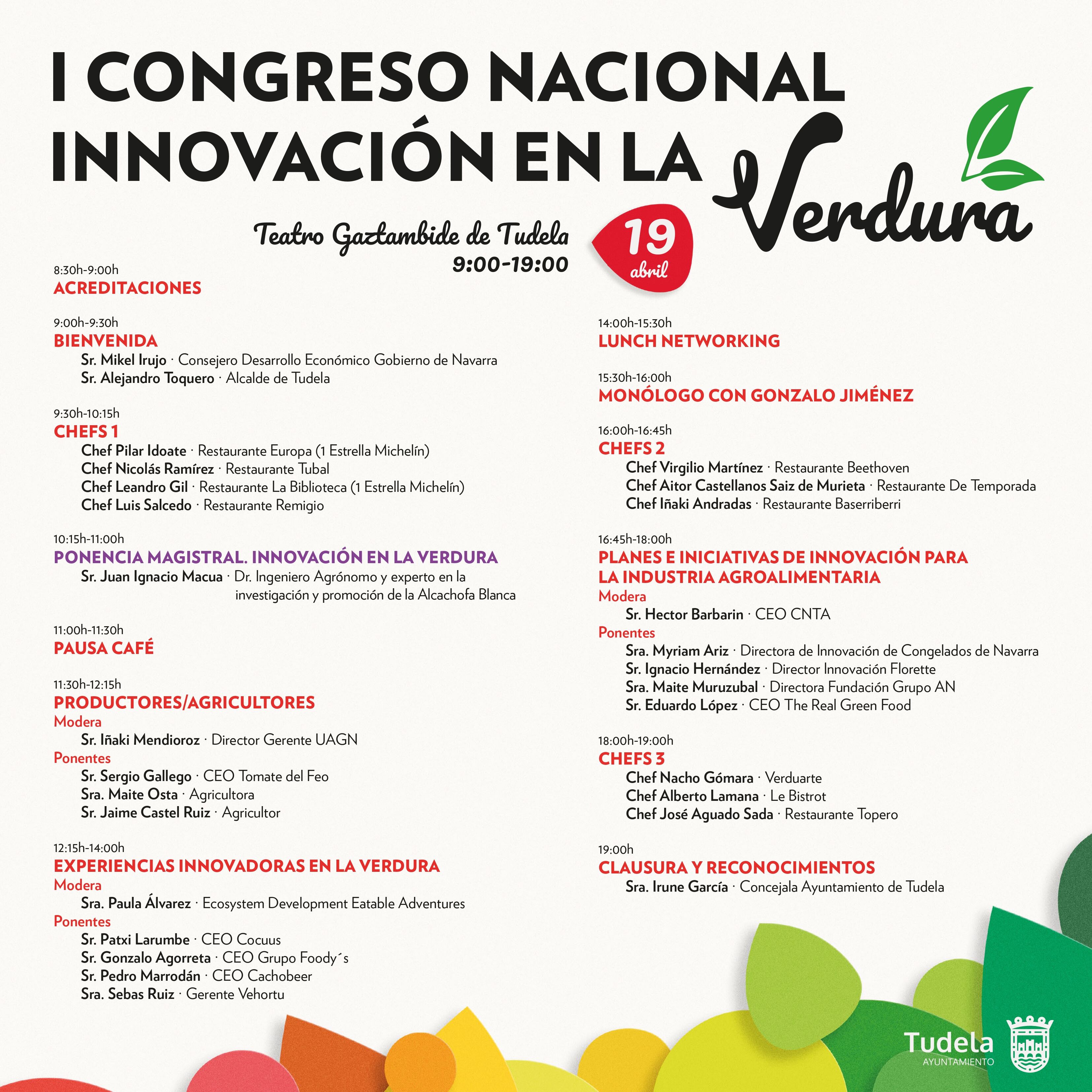 Programa del I Congreso Nacional Innovación en la Verdura de Tudela