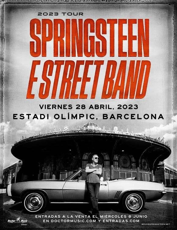 Cartel promocional del concierto de Bruce Springsteen