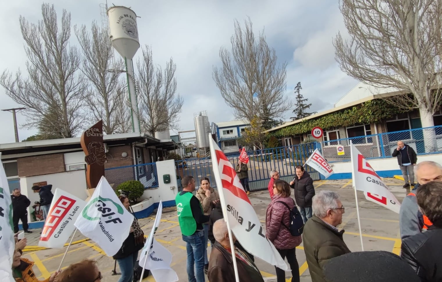 Imagen de la manifestación que el Comité de Empresa llevó a cabo el pasado miércoles a las puertas de la factoría Flor de Esgueva, en Peñafiel