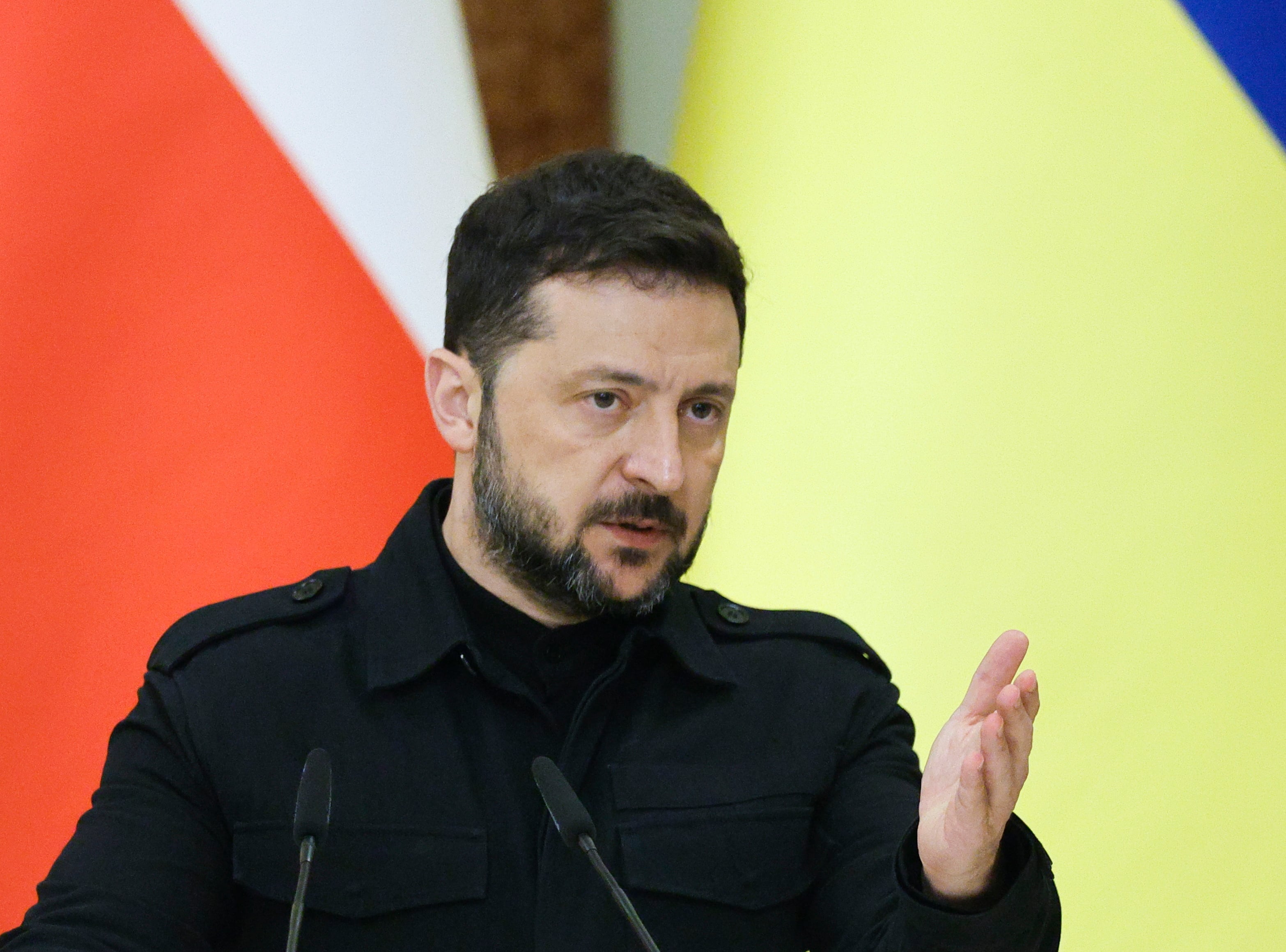 El presidente ucraniano, Volodímir Zelenski, durante una rueda de prensa el pasado 28 de junio. EFE/EPA/SERGEY DOLZHENKO