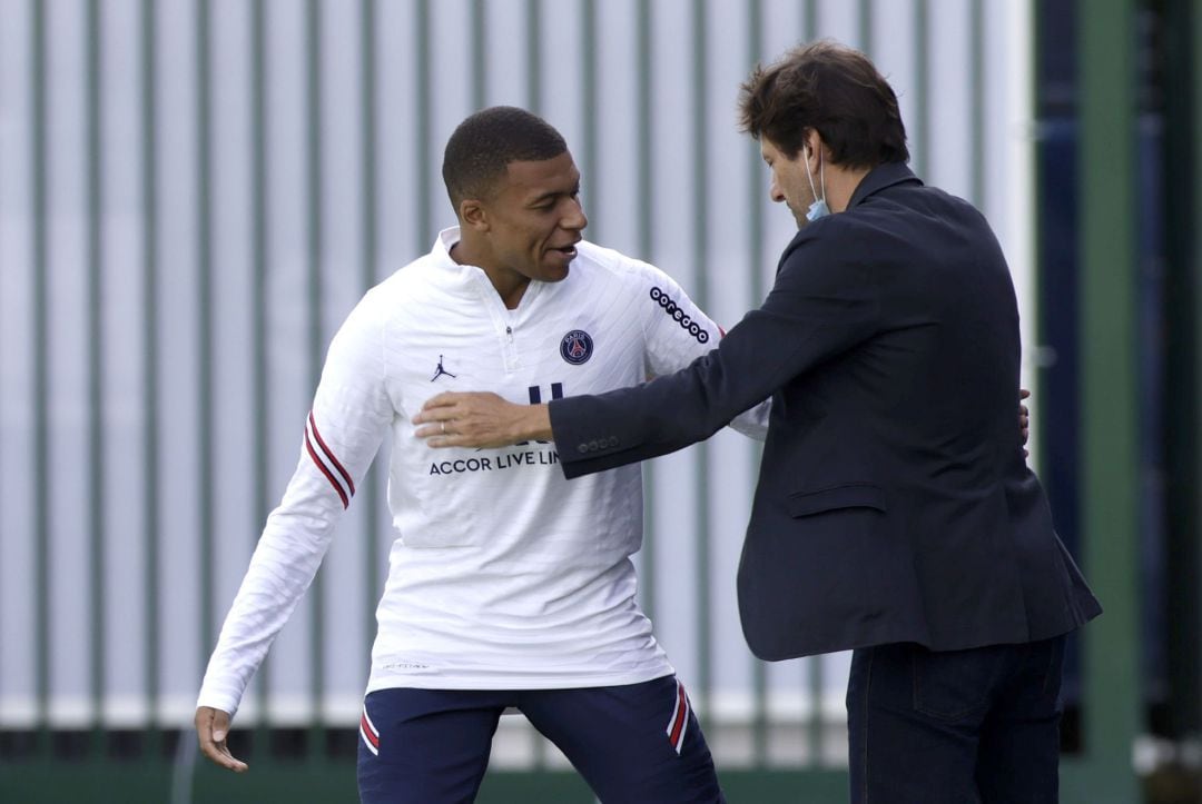 Mbappé, en el último entrenamiento del PSG