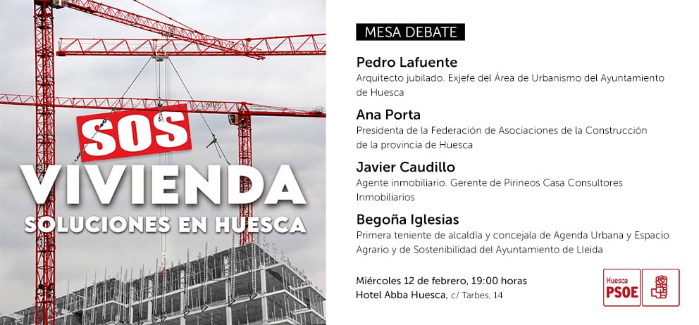 Cartel de la actividad que organiza PSOE Huesca