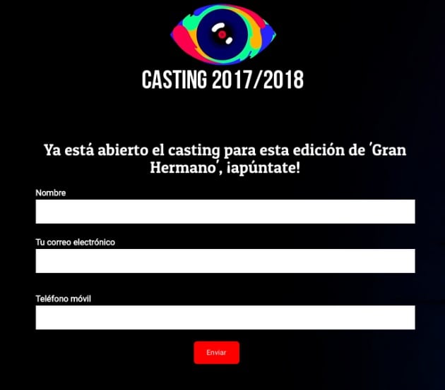 Formulario para el casting falso de &#039;GH 18&#039;