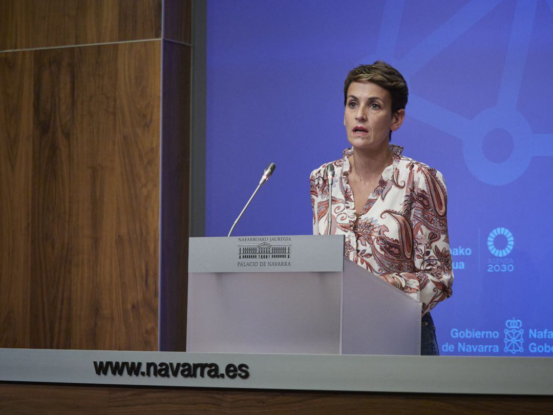 La  presidenta del Gobierno de Navarra, María Chivite