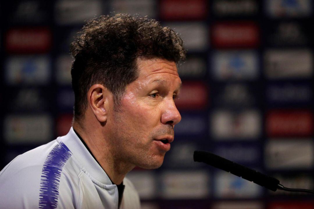 Simeone, durante la rueda de prensa. 