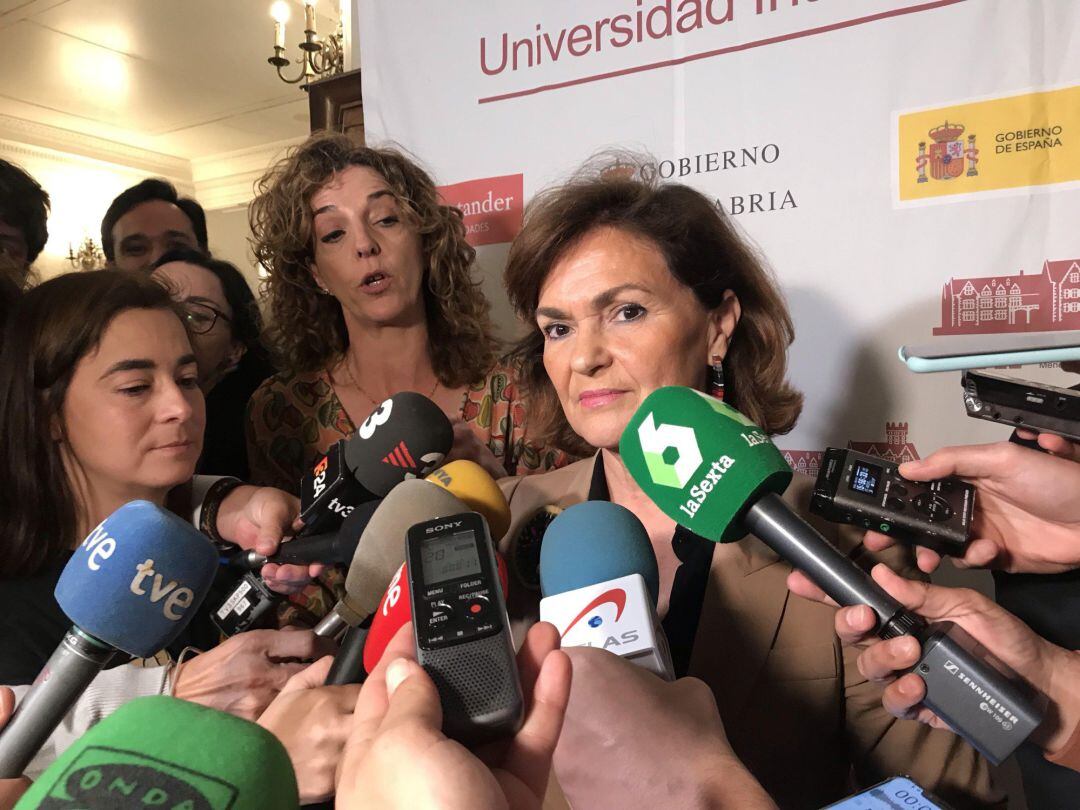 La vicepresidenta Carmen Calvo.