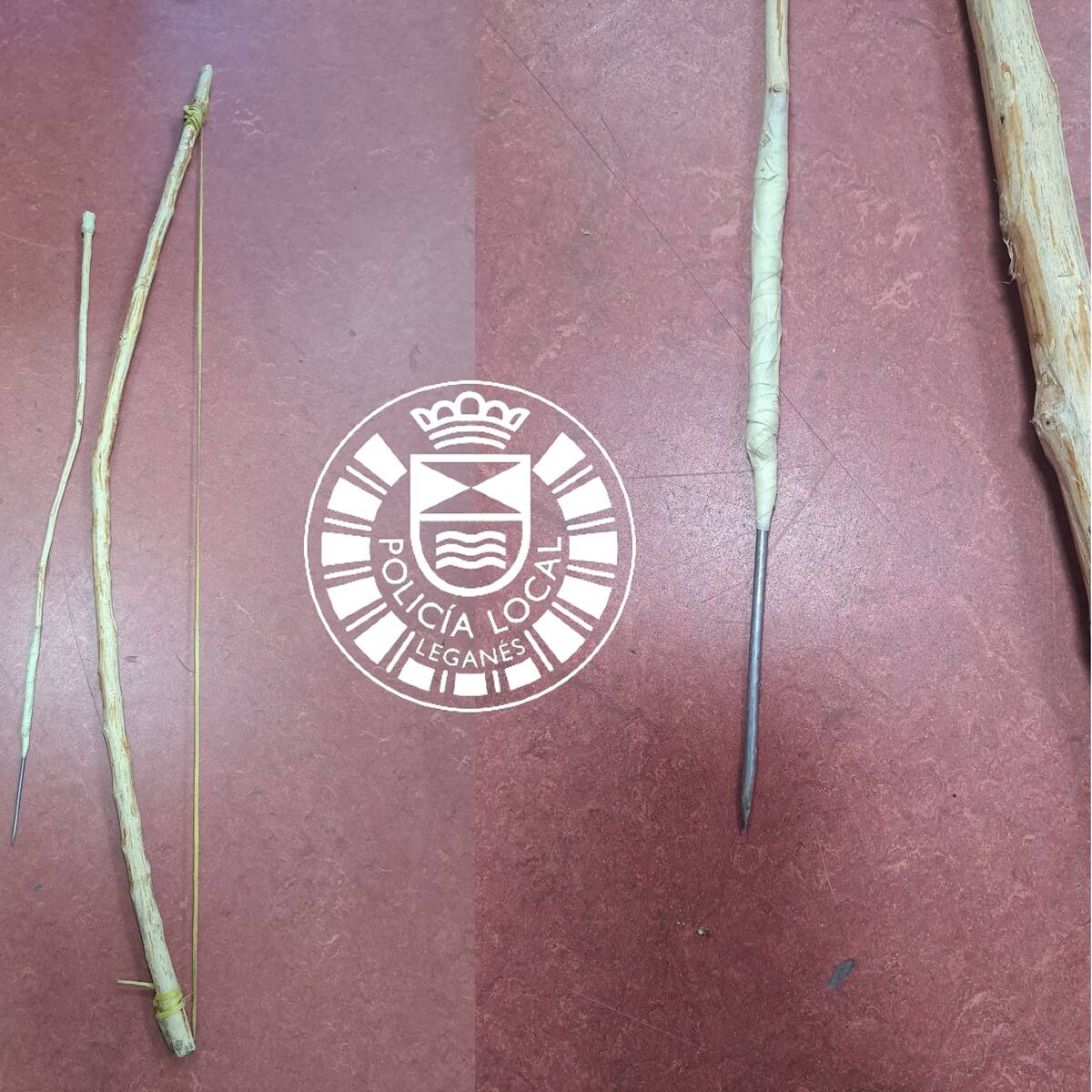 Requisan un arco y flechas caseras a un hombre cerca de una colonia de gatos en Leganés