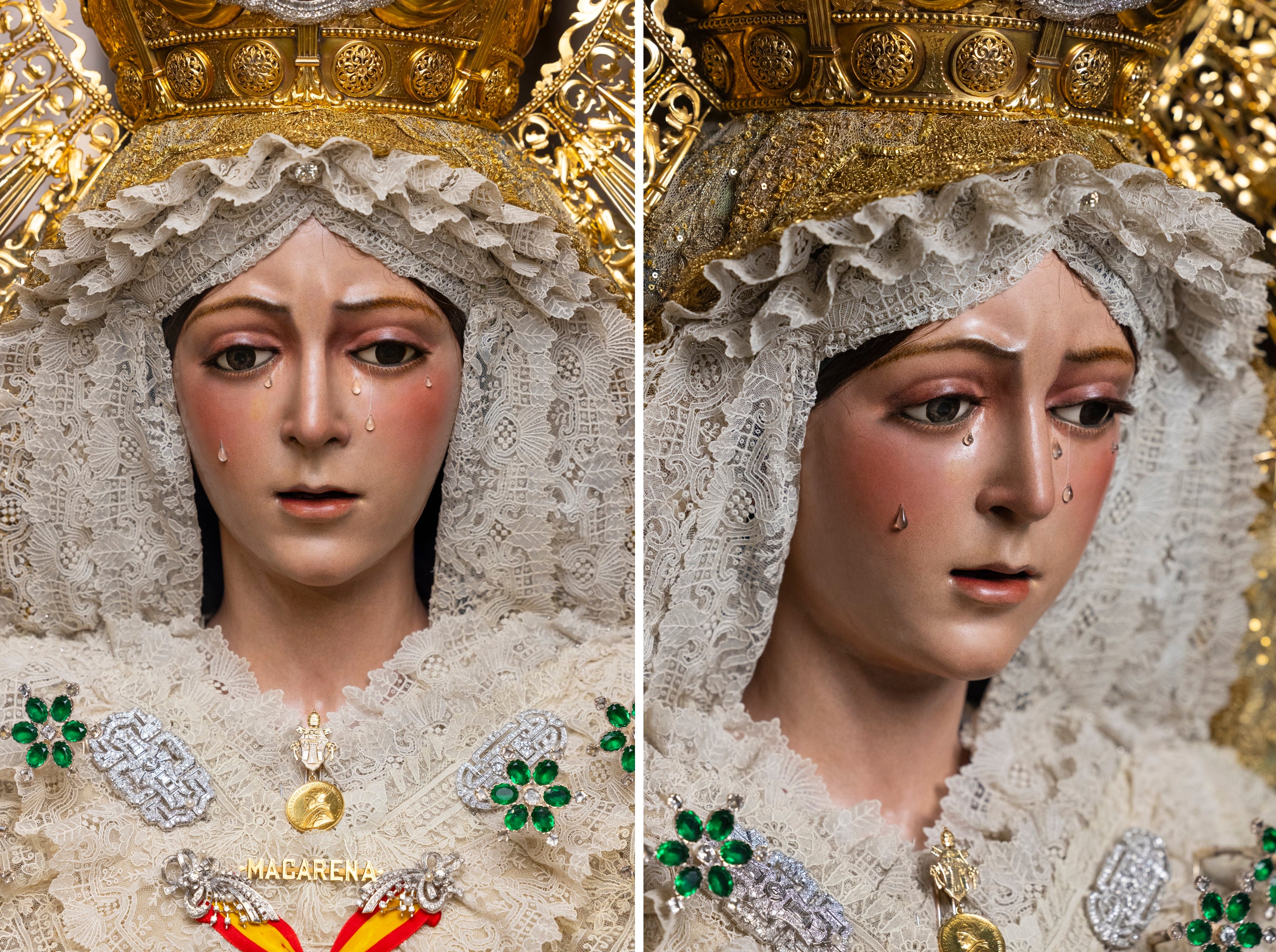 Primeros planos de la Esperanza Macarena tras su restauración