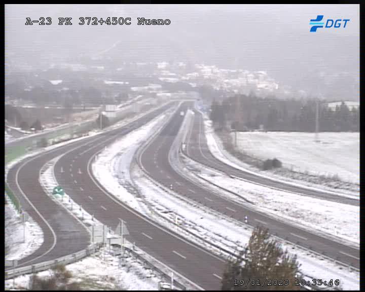 A-23 a la altura de Nueno este jueves por la mañana