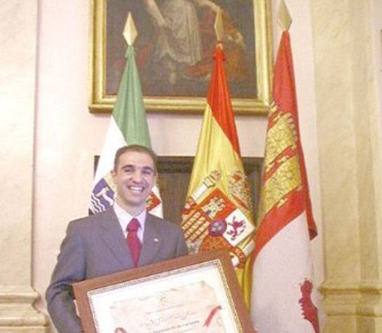 Javi Sánchez recibió en 2003 el galardón de la Junta de Extremadura como mejor deportista