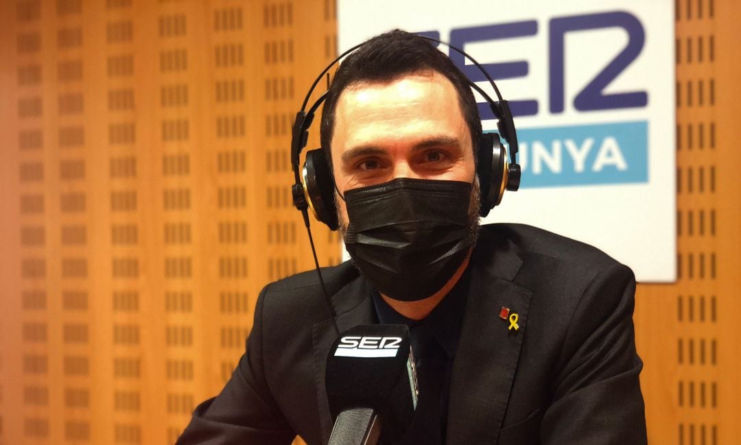 Roger Torrent, entrevistado hoy desde los estudios de Ràdio Girona