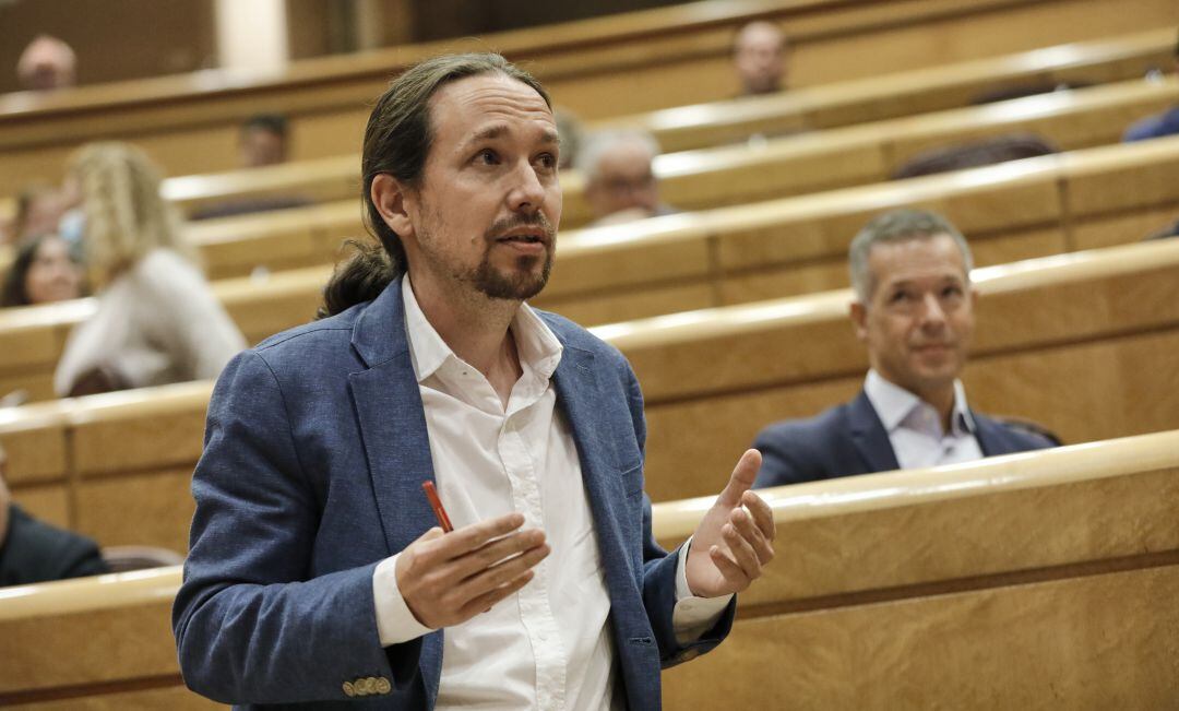 El líder de Podemos, Pablo Iglesias, en el Congreso de los Diputados.