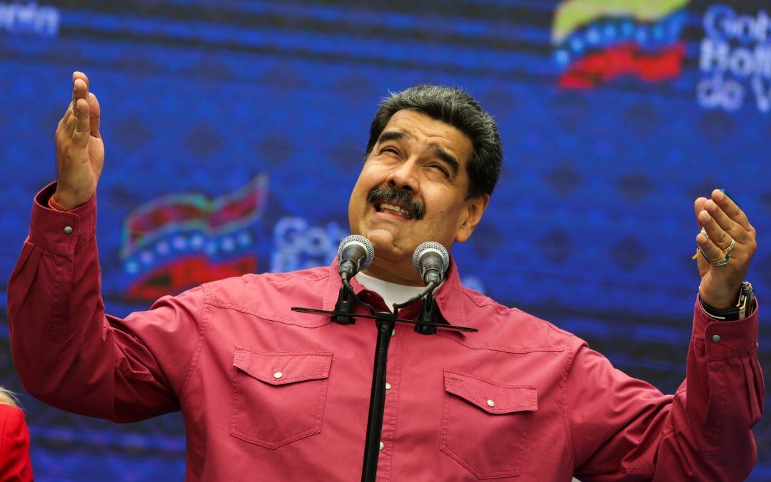 El presidente venezolano, Nicolás Maduro, durante las elecciones parlamentarias de este domingo.