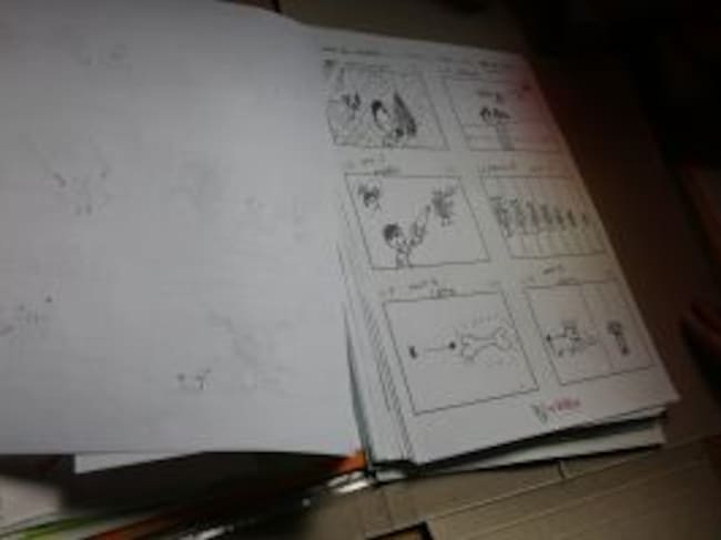 Uno de los 'storyboard' relalizados por un niño en el taller de cortometrajes