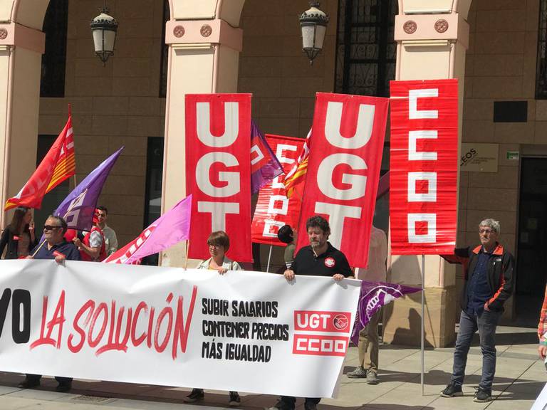 La manifestación del año pasado, a las puertas de CEOE Huesca