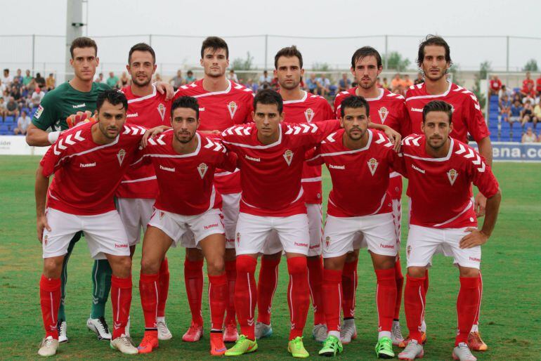 Alineación del Real Murcia ante el Cartagena (Foto: María Jiménez / Real Murcia)