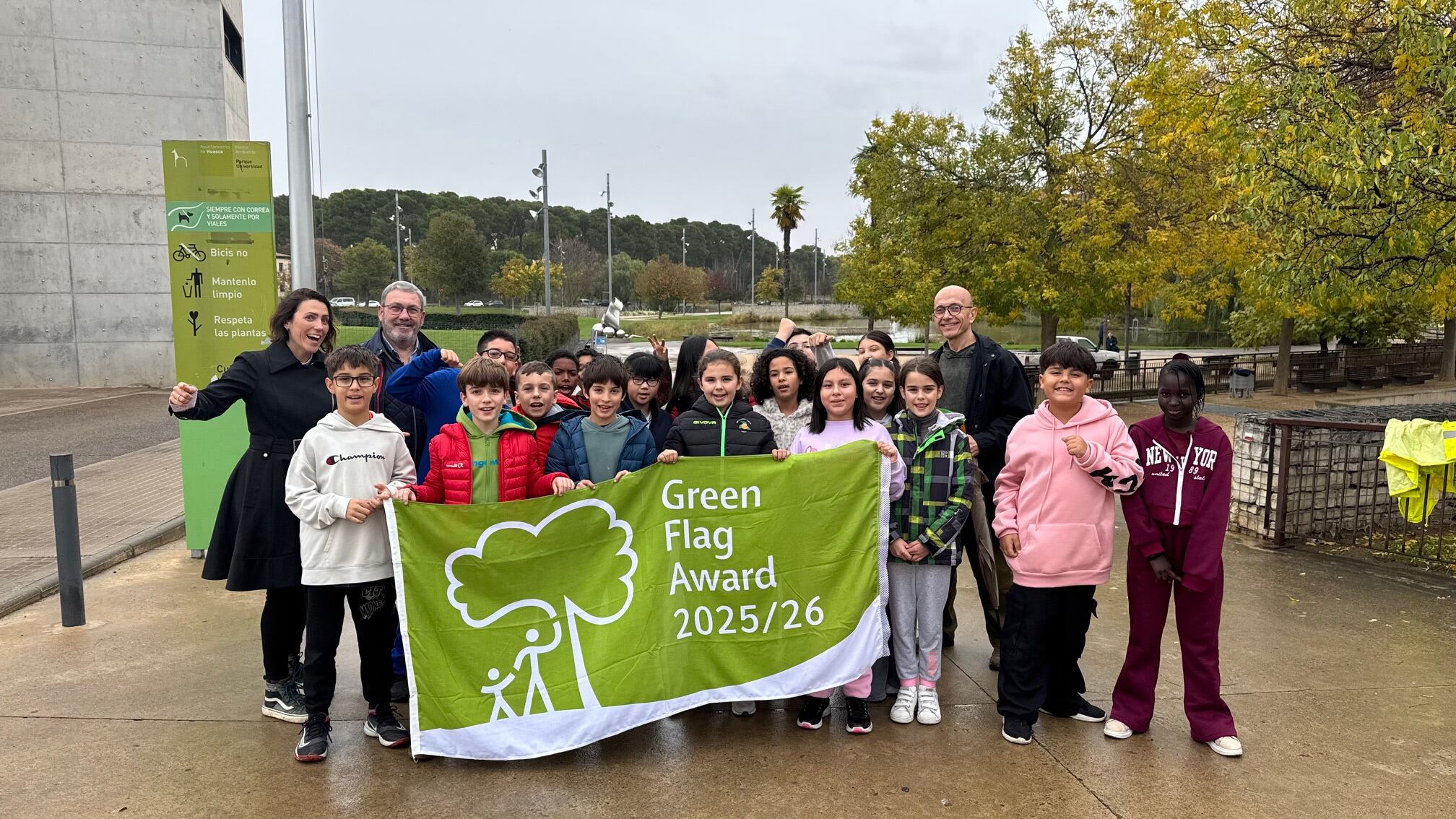 El Parque Universidad de Huesca iza la "Green Flag" por séptimo año consecutivo