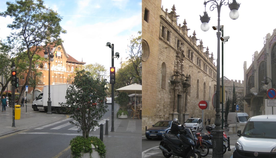 Instalación de las cámaras en algunas calles de Ciutat Vella