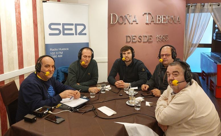 Encuentros Deportivos de Radio Huesca con José Nolasco y Artur Parera con Luis Abadías, Javier Salas y Eduardo Orduna