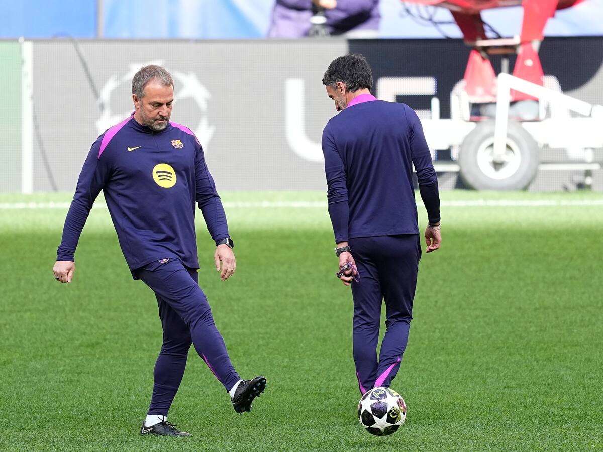 Flick, molesto con el estado del césped en el Metropolitano: así se lo comunicó a los delegados de UEFA