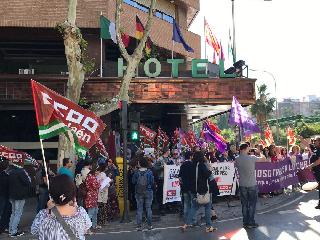 Una de las concentraciones llevadas a cabo por las camareras de piso.