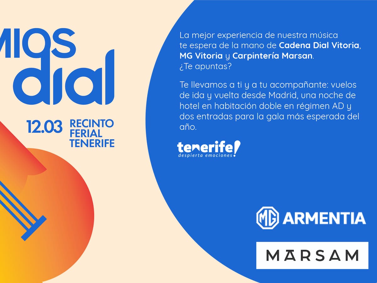 Cadena Dial Vitoria te lleva a Los Premios Dial Tenerife 2026