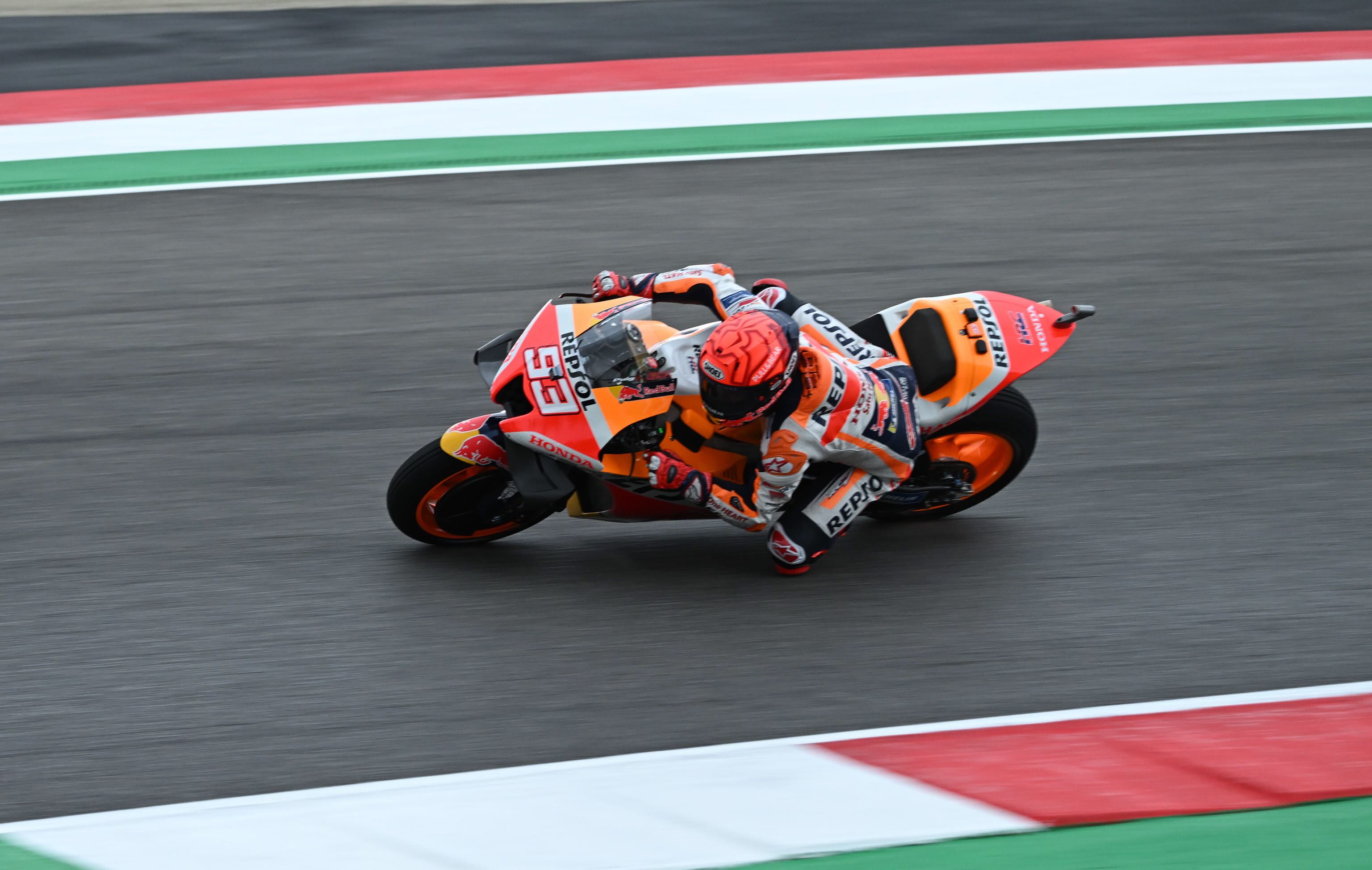 Scarperia (Italy), 28/05/2022.- Marc Márquez durante la carrera en Mugello. (Motociclismo, Ciclismo, Italia) EFE/EPA/CLAUDIO GIOVANNINI