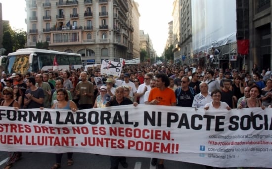 Imatge de la manifestació contra les retallades de l'11 de juliol