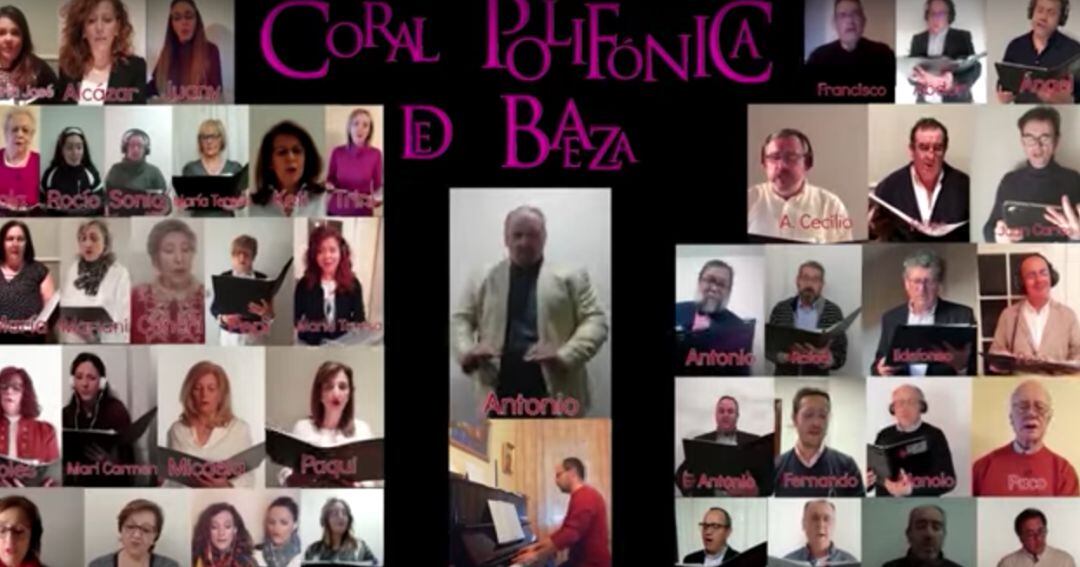 Un momento del concierto virtual ofrecido por la Coral Polifónica de Baeza.