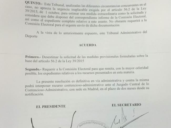 La resolución del CSD