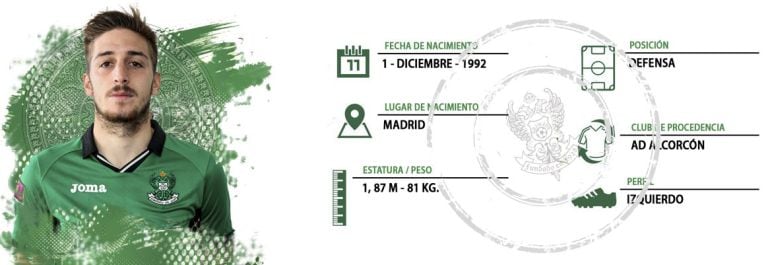 Ficha de Adrián Jiménez, que también jugó en calidad de cedido la pasada campaña 