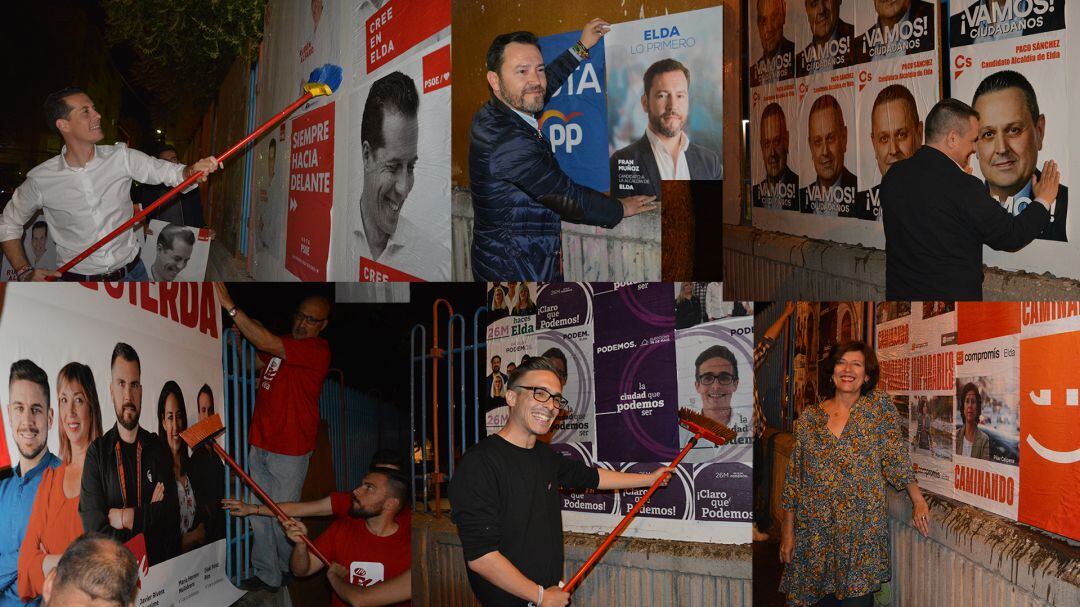 Los partidos políticos han realizado la pegada de carteles