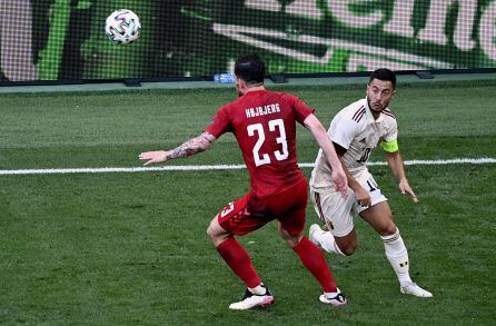Eden Hazard con la selección belga en la Eurocopa 2020
