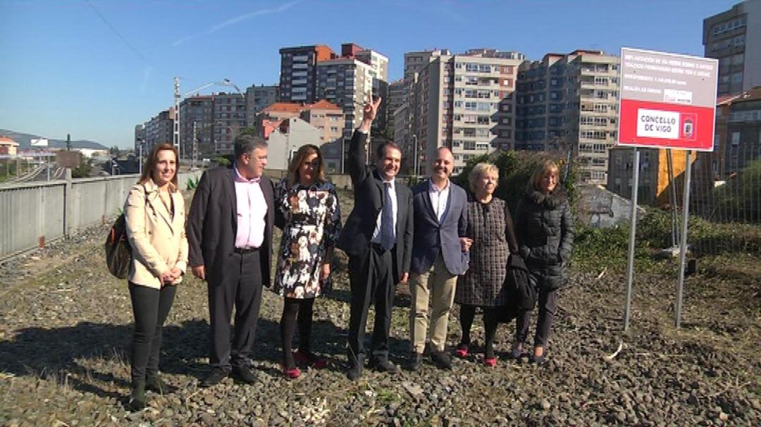 El alcalde el día del inicio de las obras ahora paralizadas