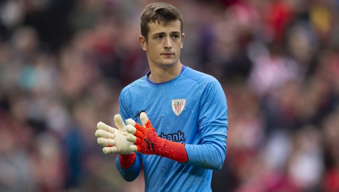 Athletic Club goalkeeper Julen Agirrezabala during the pre-season friendly match between Liverpool and Athletic Club at Anfield on August 8, 2021 in Liverpool, England