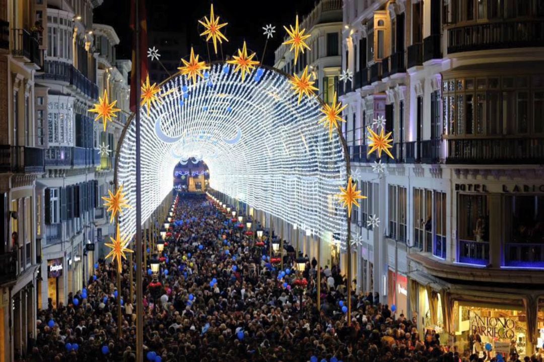 El alumbrado navideño en la calle Larios de Málaga