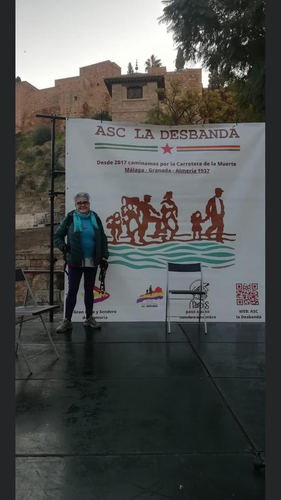 Imagen de Begoña Vesga en una parada de la marcha