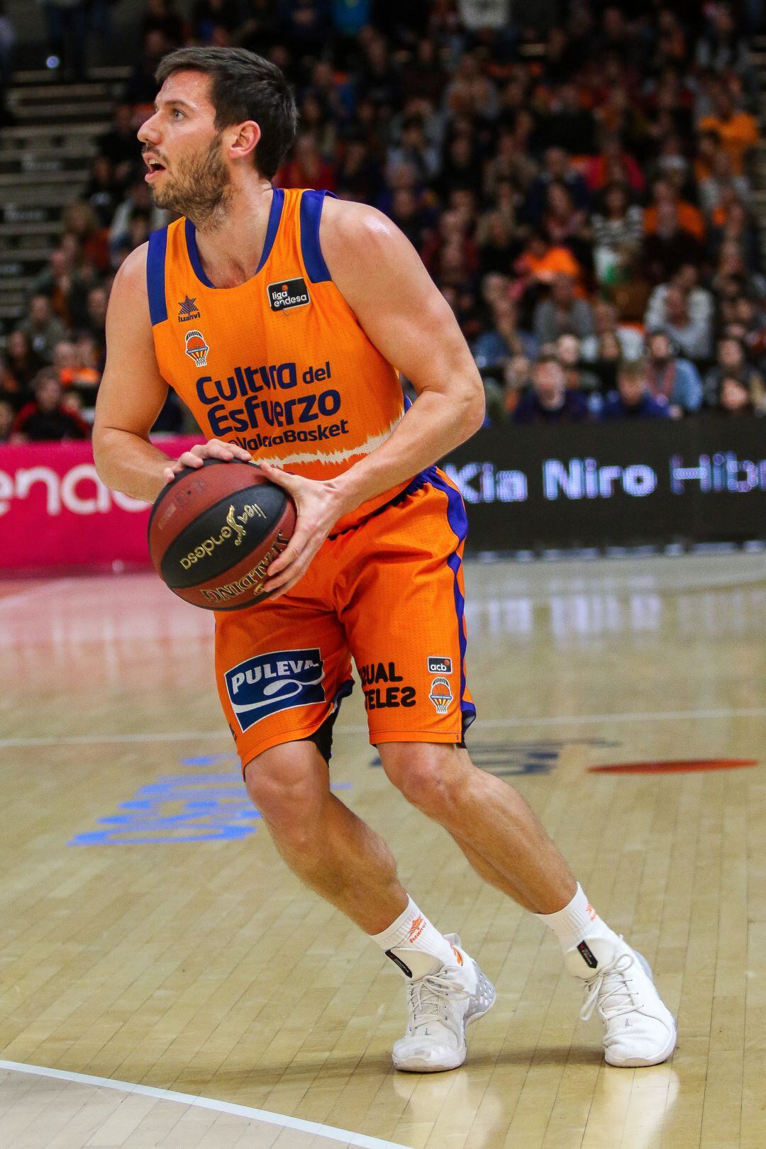 Sam Van Rossom of Valencia Basket in action during Liga Endesa Regular Season Round 17 match between. Valencia Basket v Club Joventut Badalona played at  Fuente de San Luis Pavilion. In Valencia, Espain. January 12, 2020.