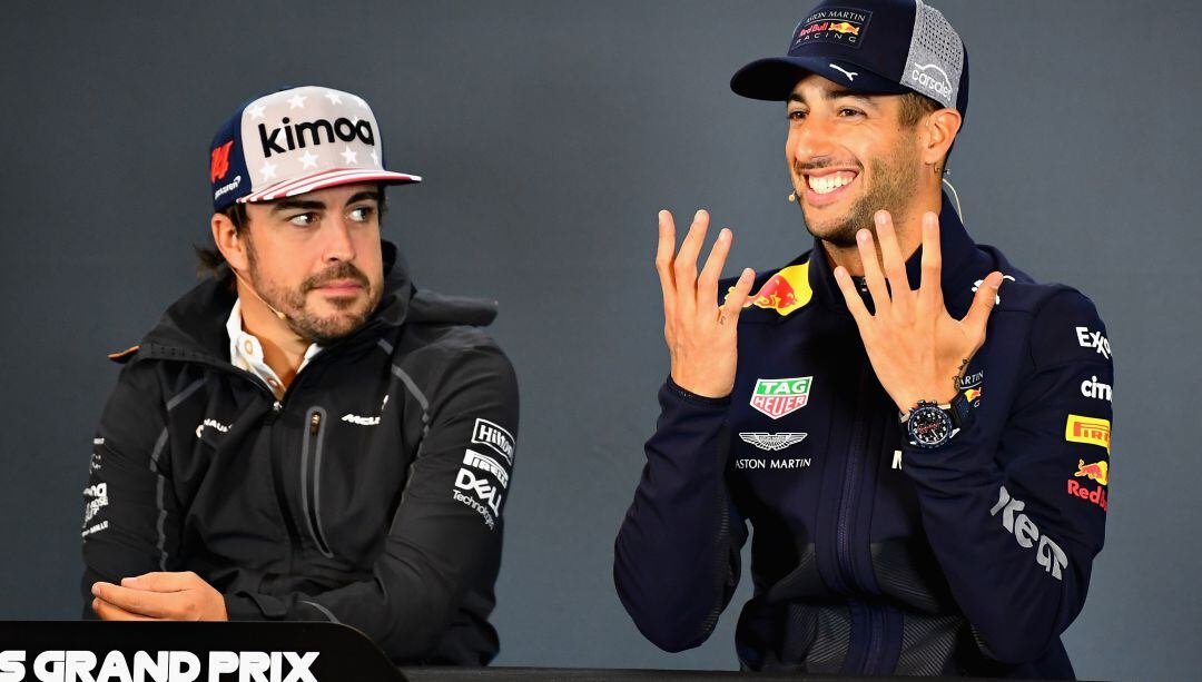 Alonso y Ricciardo, cuando corrían para McLaren y Red Bull, respectivamente.