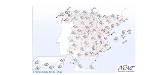 Previsión del tiempo en España para el sábado 29 de septiembre.