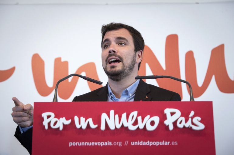 El candidato de IU a la Presidencia del Gobierno, Alberto Garzón