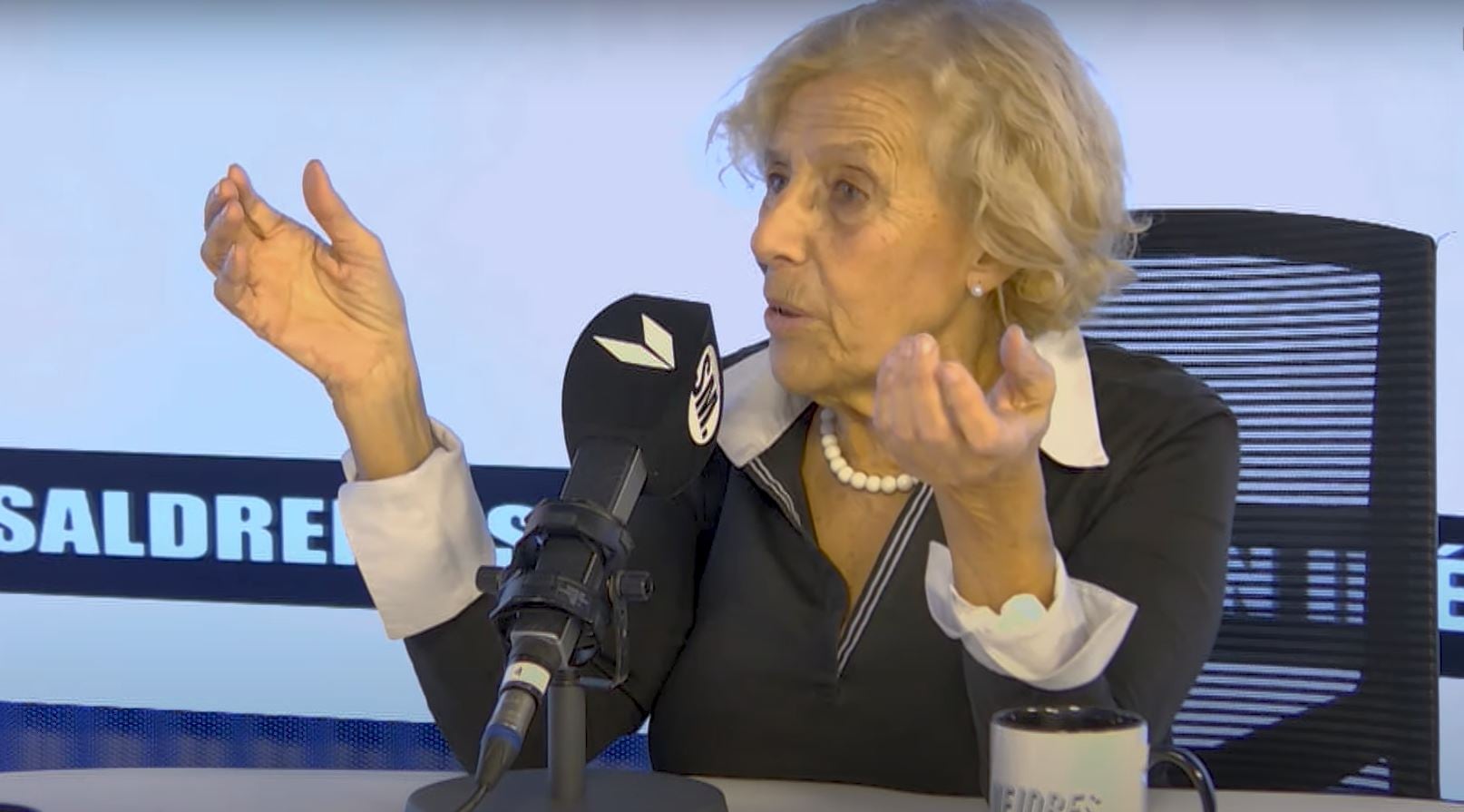 Manuela Carmena, durante la grabación de &#039;Saldremos mejores&#039;